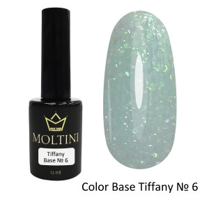 MOLTINI База цветная с хлопьями  Tiffany Base № 6. 12 мл.